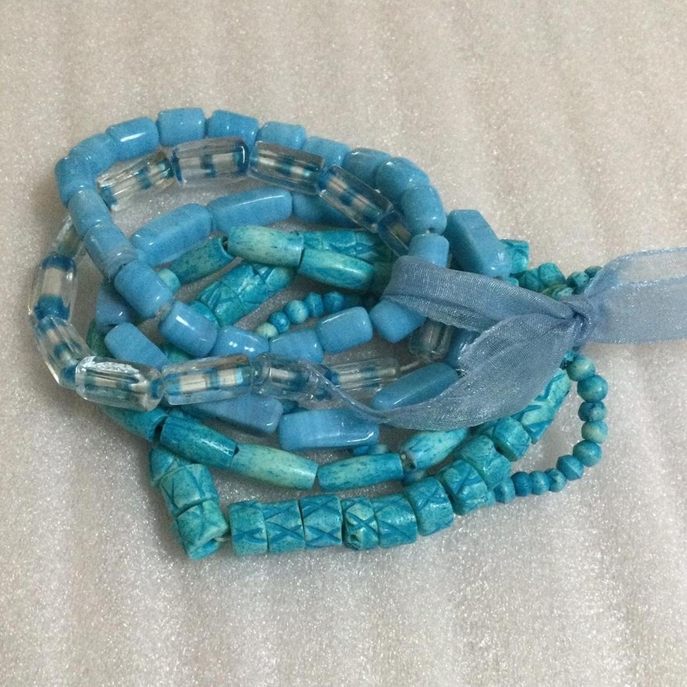Blue Stretch Bracelet Set